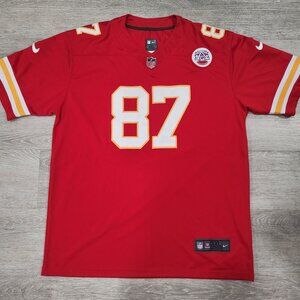 NFL On Field Kansas City Chiefs #87 Travis Kelce Sewn Red Jersey Men's Size XXL